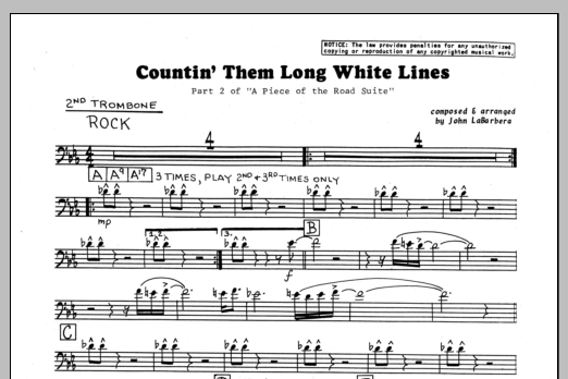 Download John LaBarbara Countin' Them Long White Lines - 2nd Tr Sheet Music