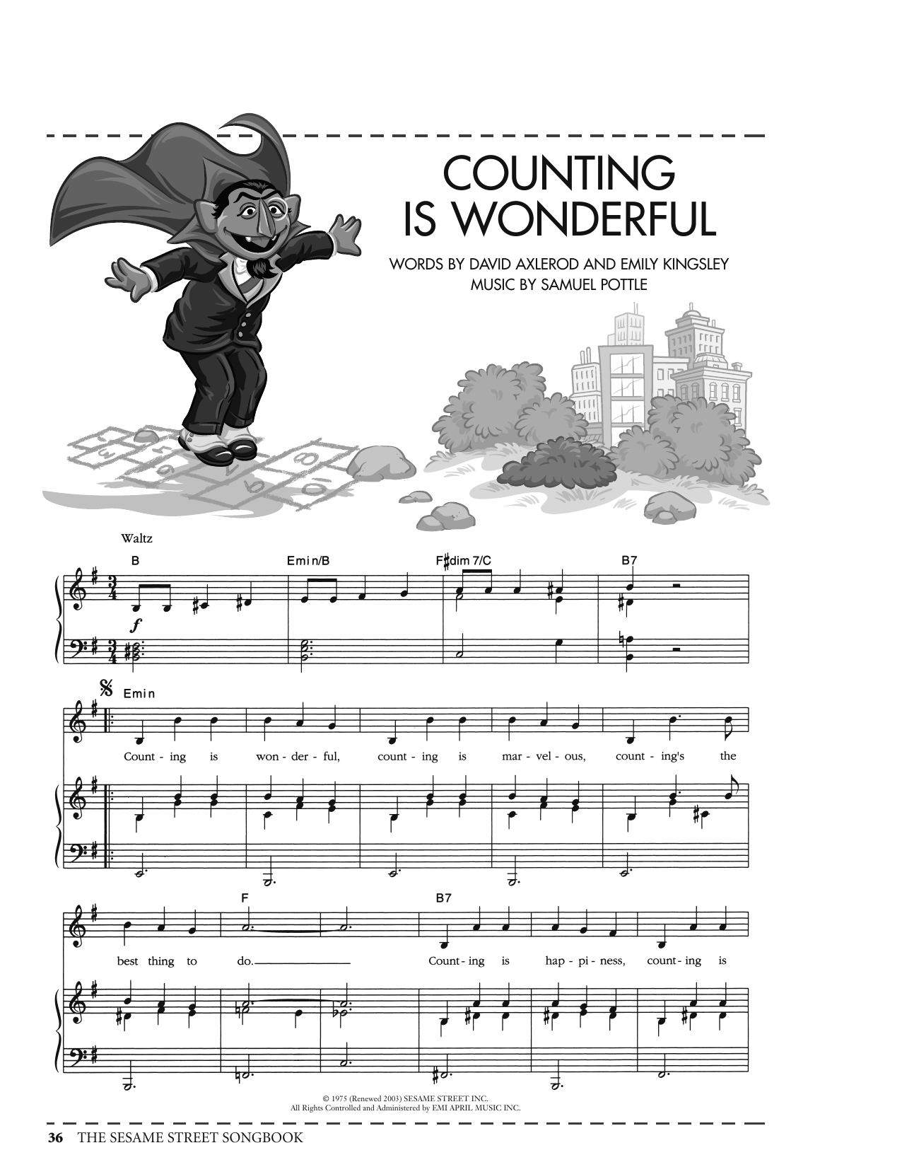 David Axlerod Counting Is Wonderful (from Sesame Street) sheet music notes printable PDF score