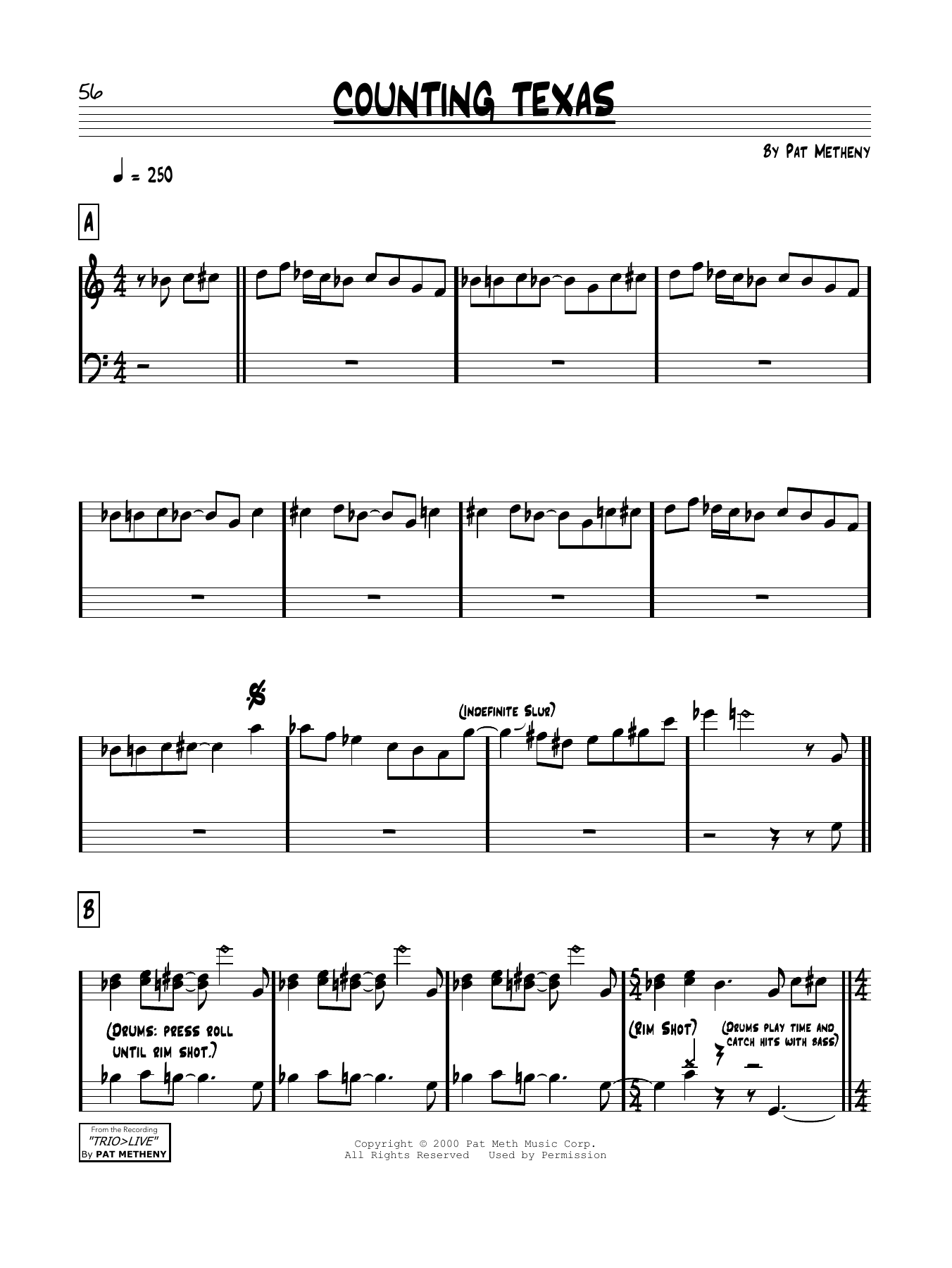 Download Pat Metheny Counting Texas Sheet Music