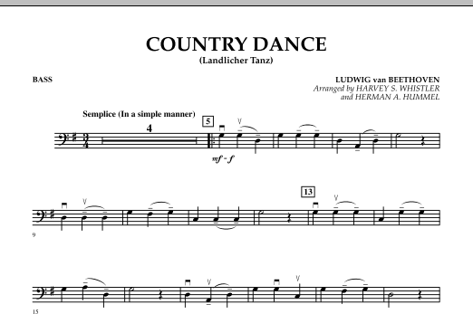 Download Harvey Whistler Country Dance (Landlicher Tanz) - Bass Sheet Music