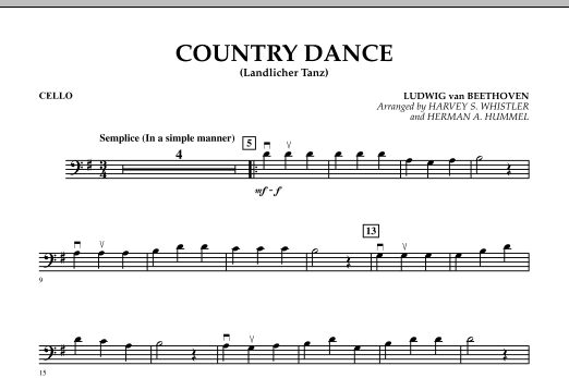 Download Harvey Whistler Country Dance (Landlicher Tanz) - Cello Sheet Music