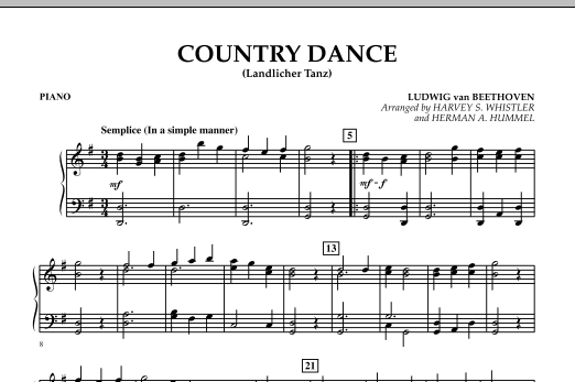 Download Harvey Whistler Country Dance (Landlicher Tanz) - Piano Sheet Music