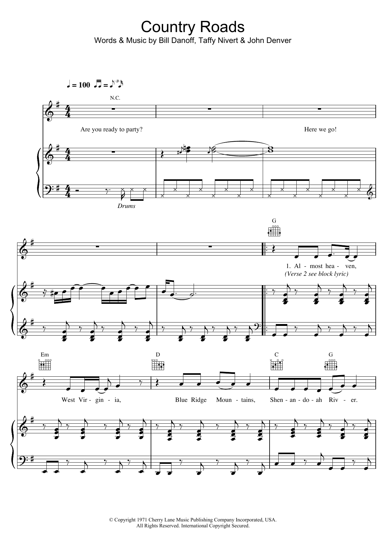 Download Hermes House Band Country Road Sheet Music