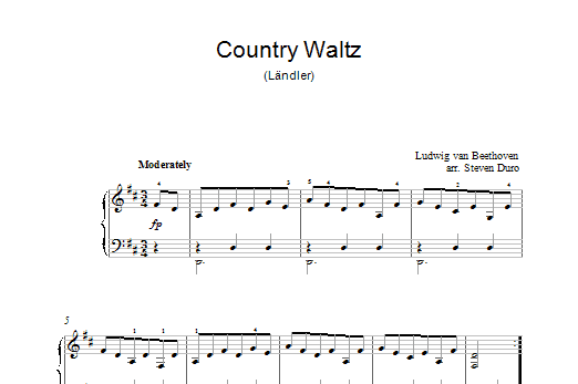 Download Ludwig van Beethoven Country Waltz (Ländler ) Sheet Music