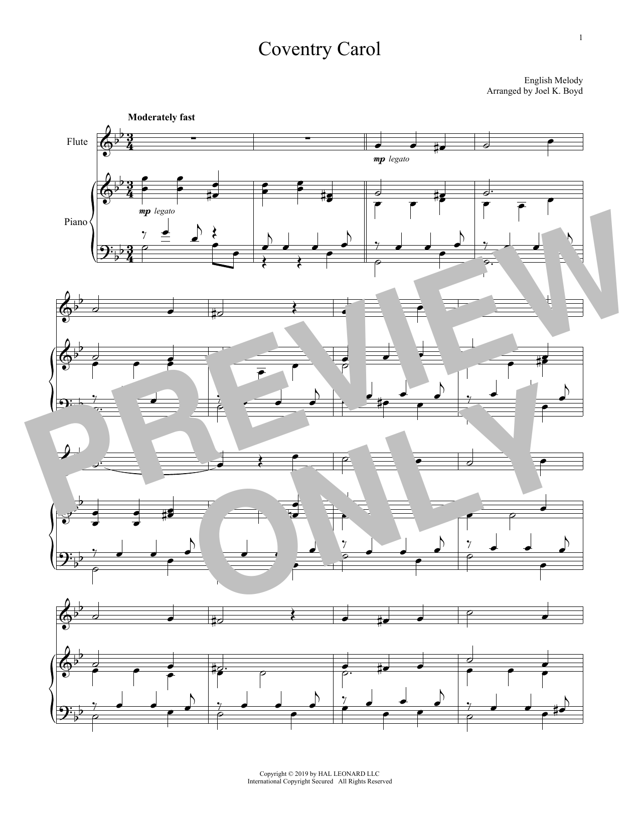 Download Christmas Carol Coventry Carol Sheet Music