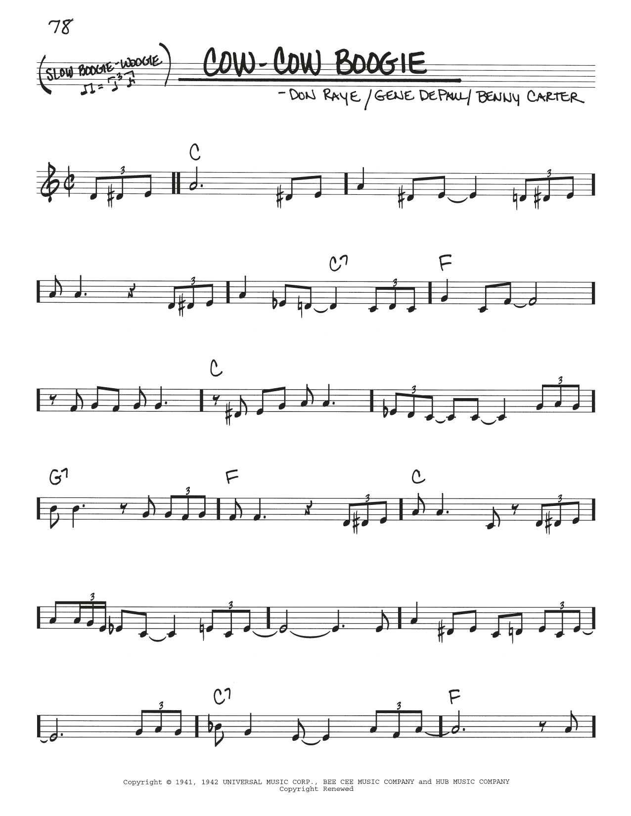 Download Freddie Slack & His Orchestra Cow-Cow Boogie Sheet Music