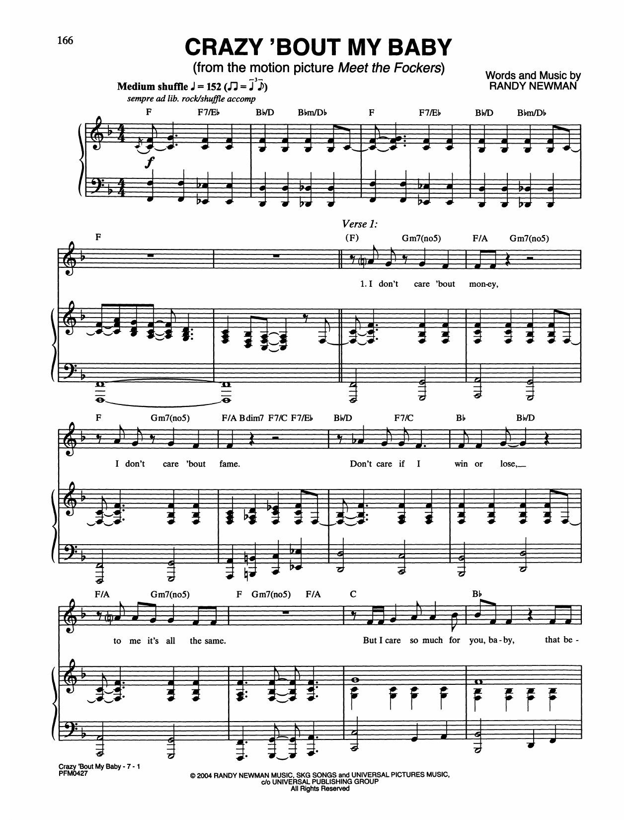 Download Randy Newman Crazy 'Bout My Baby (from Meet The Fock Sheet Music