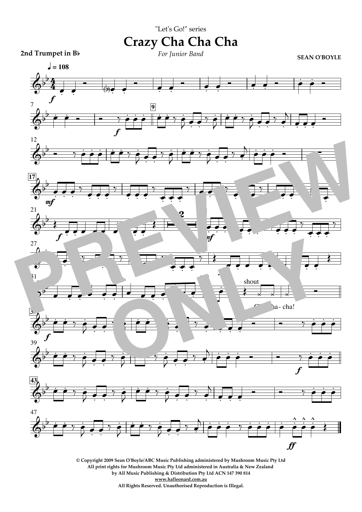 Download Sean O'Boyle Crazy Cha Cha Cha - Bb Trumpet 2 Sheet Music