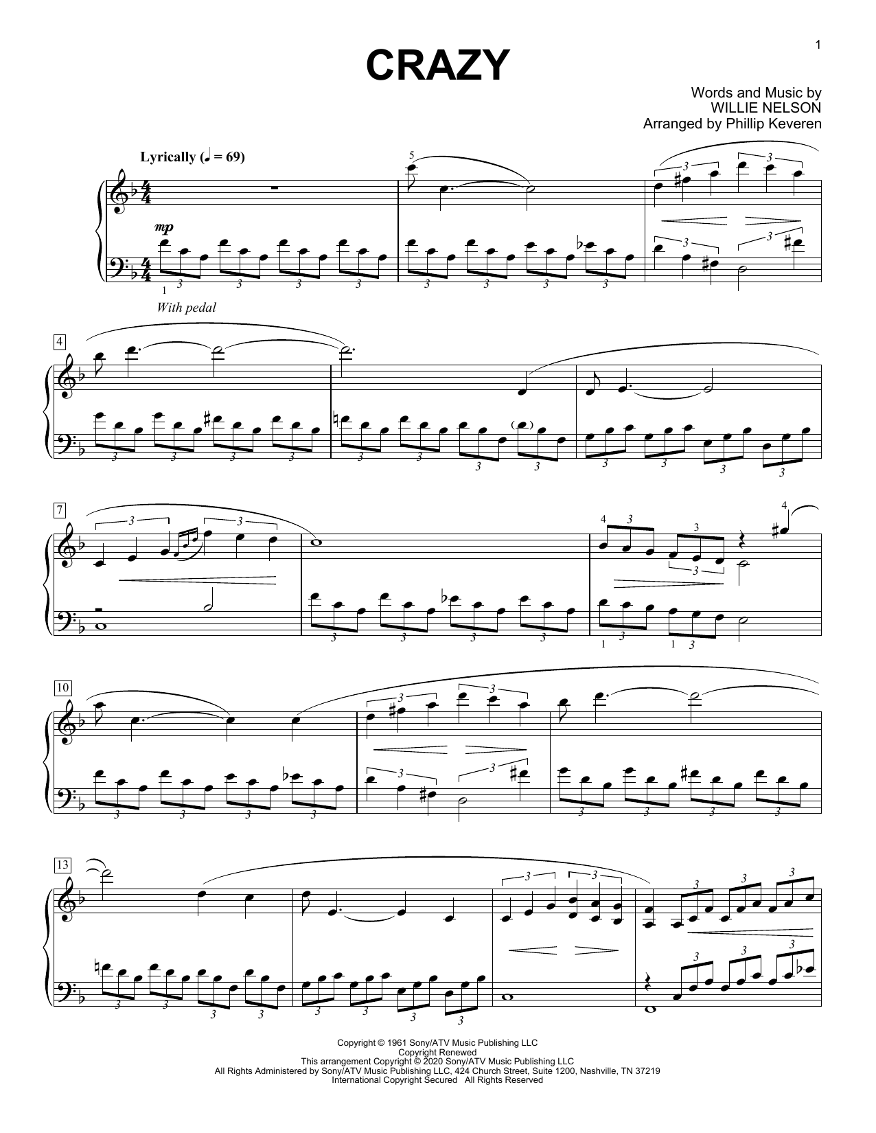 Download Patsy Cline Crazy [Classical version] (arr. Phillip Sheet Music