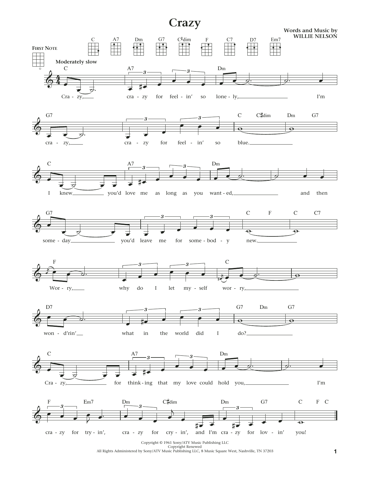 Download Patsy Cline Crazy (from The Daily Ukulele) (arr. Li Sheet Music