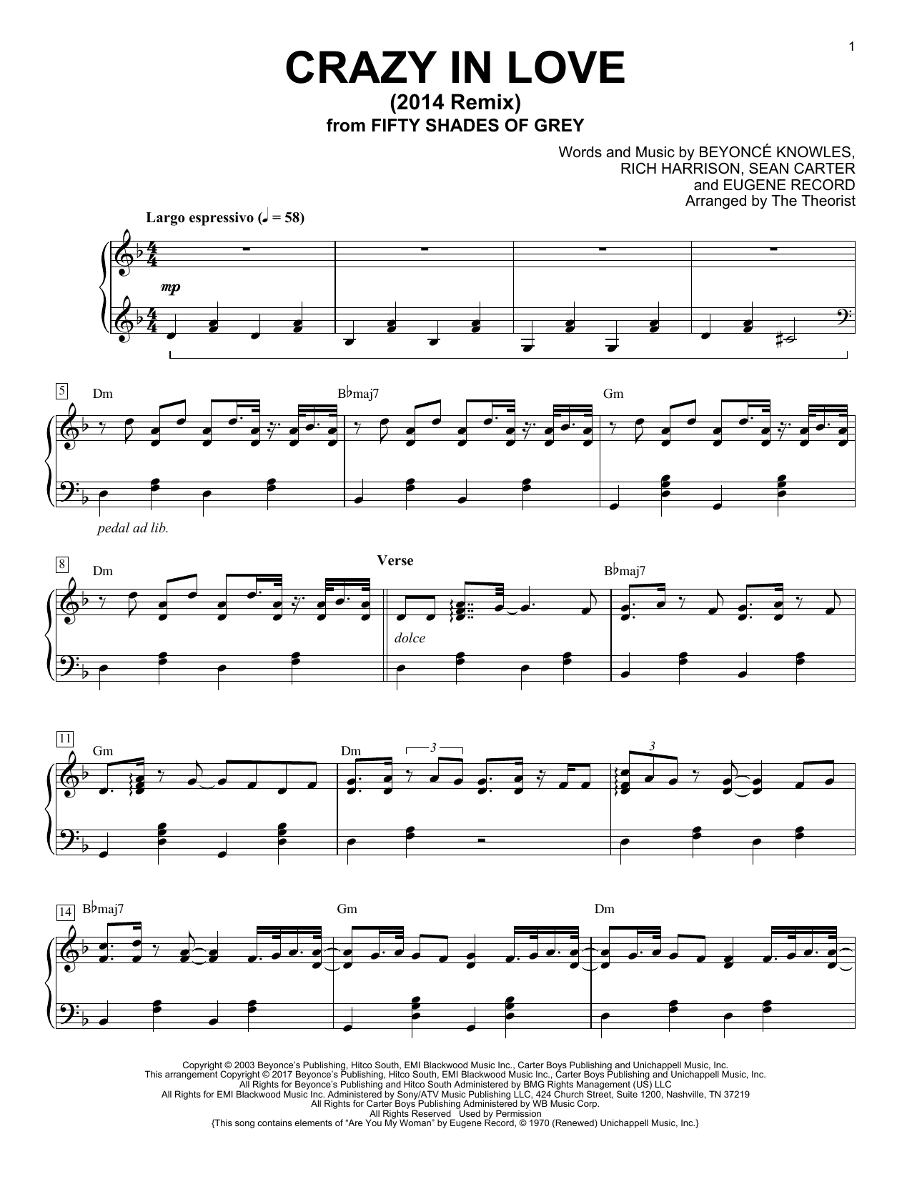 Download The Theorist Crazy In Love Sheet Music
