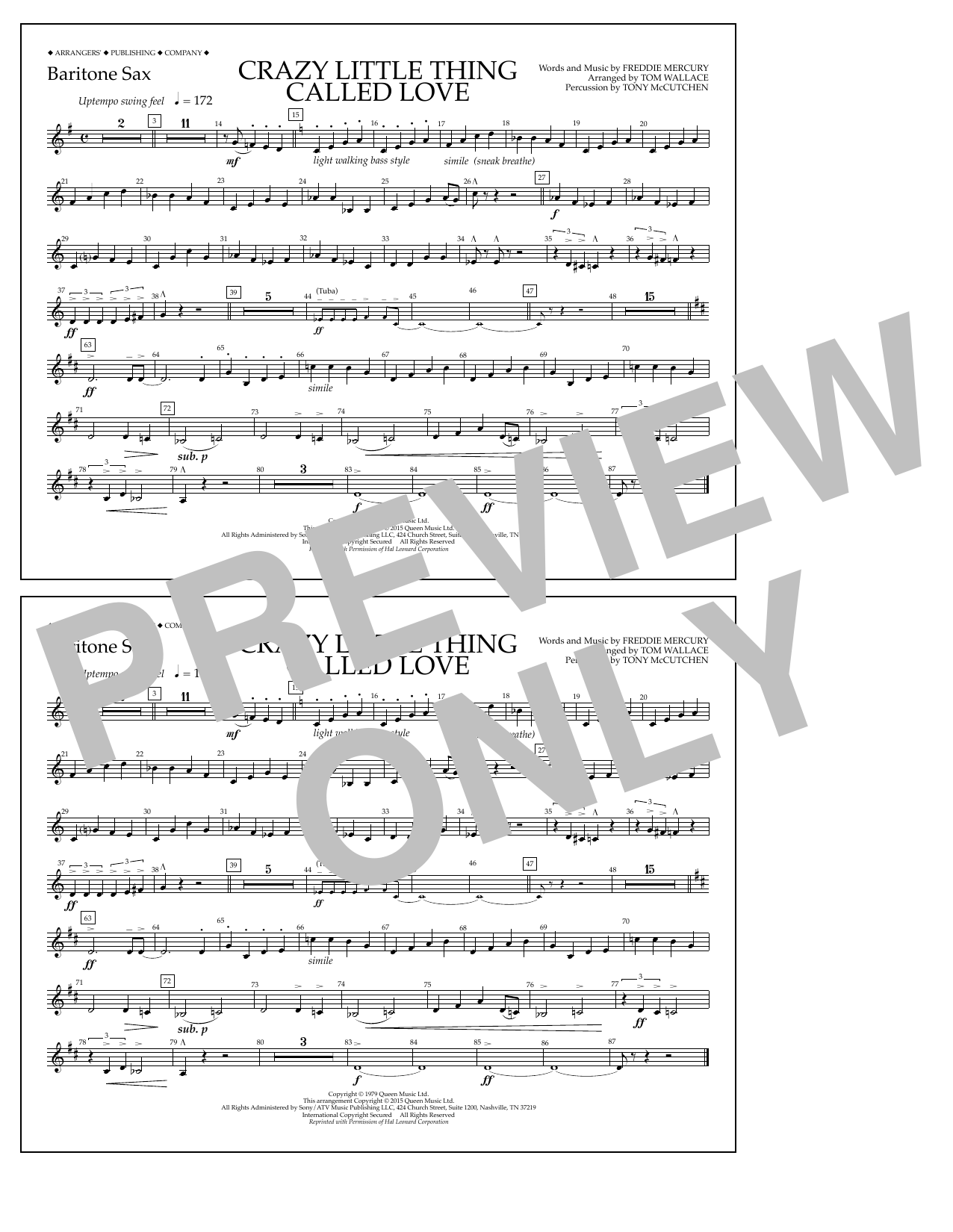 Download Tom Wallace Crazy Little Thing Called Love - Barito Sheet Music