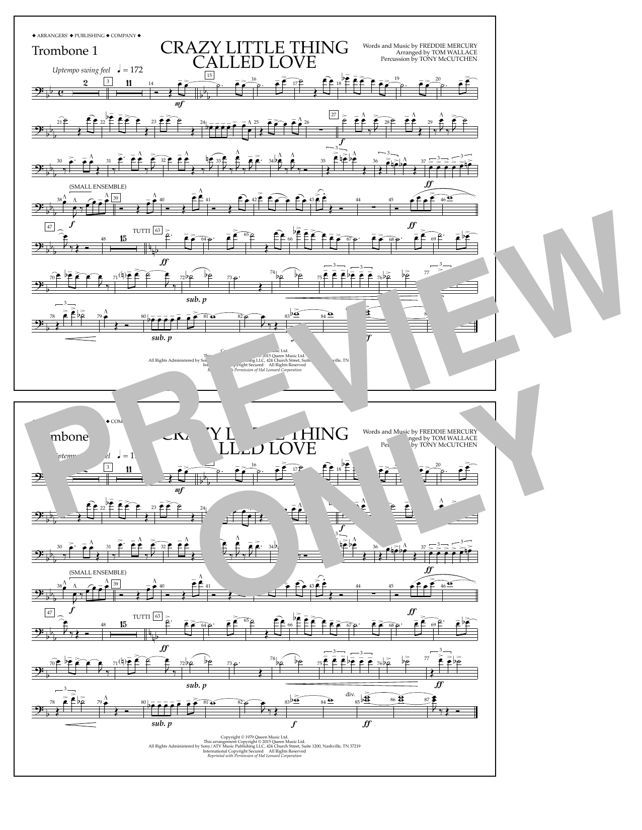 Download Tom Wallace Crazy Little Thing Called Love - Trombo Sheet Music