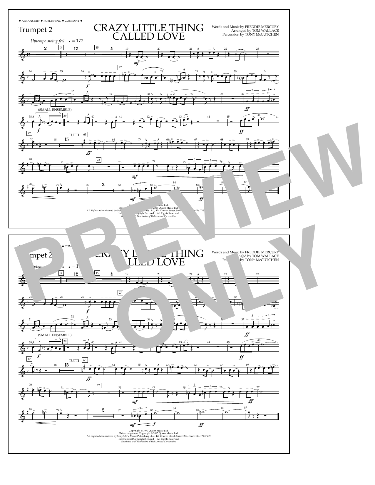 Download Tom Wallace Crazy Little Thing Called Love - Trumpe Sheet Music