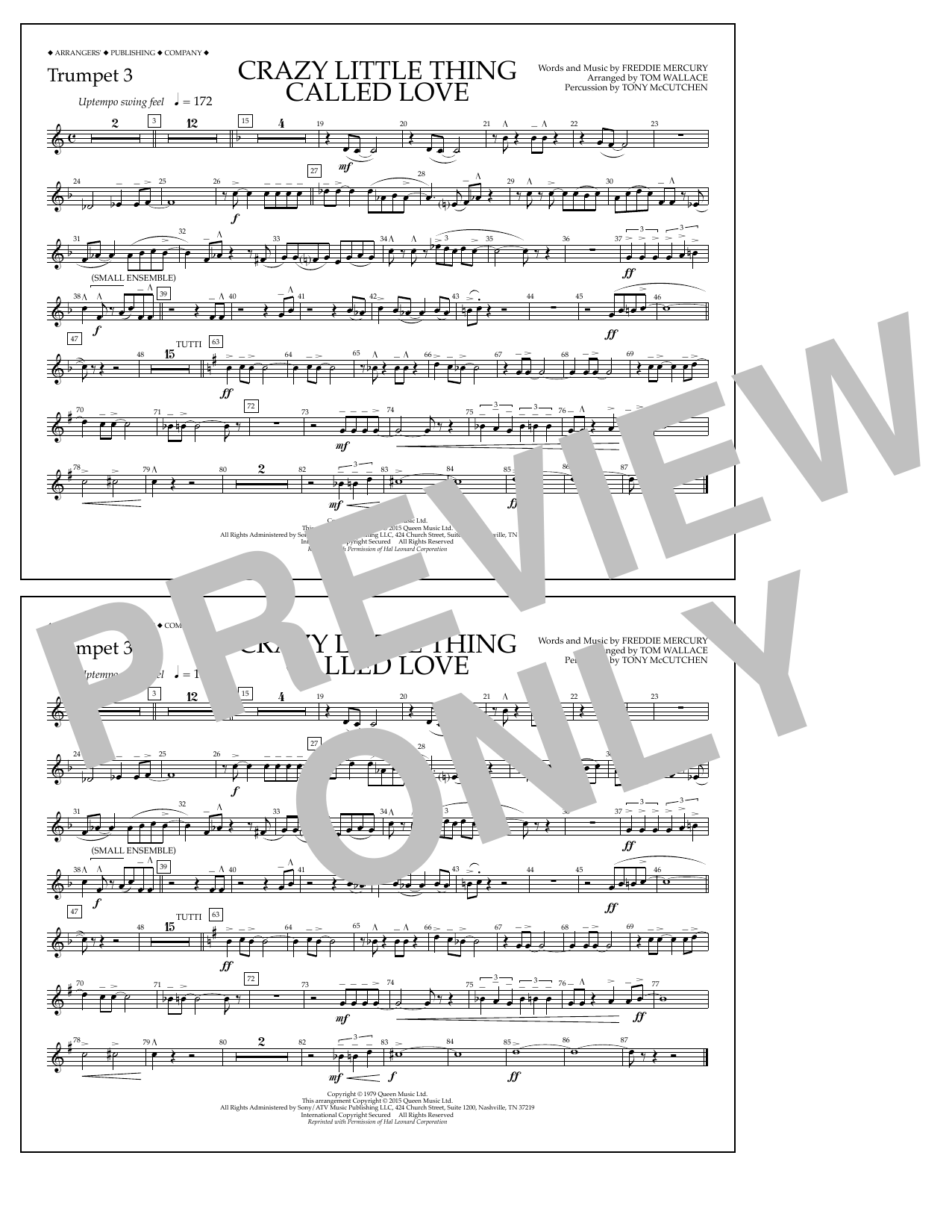 Download Tom Wallace Crazy Little Thing Called Love - Trumpe Sheet Music