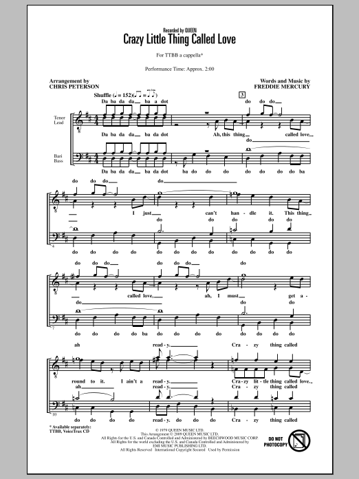 Download Queen Crazy Little Thing Called Love (arr. Ch Sheet Music