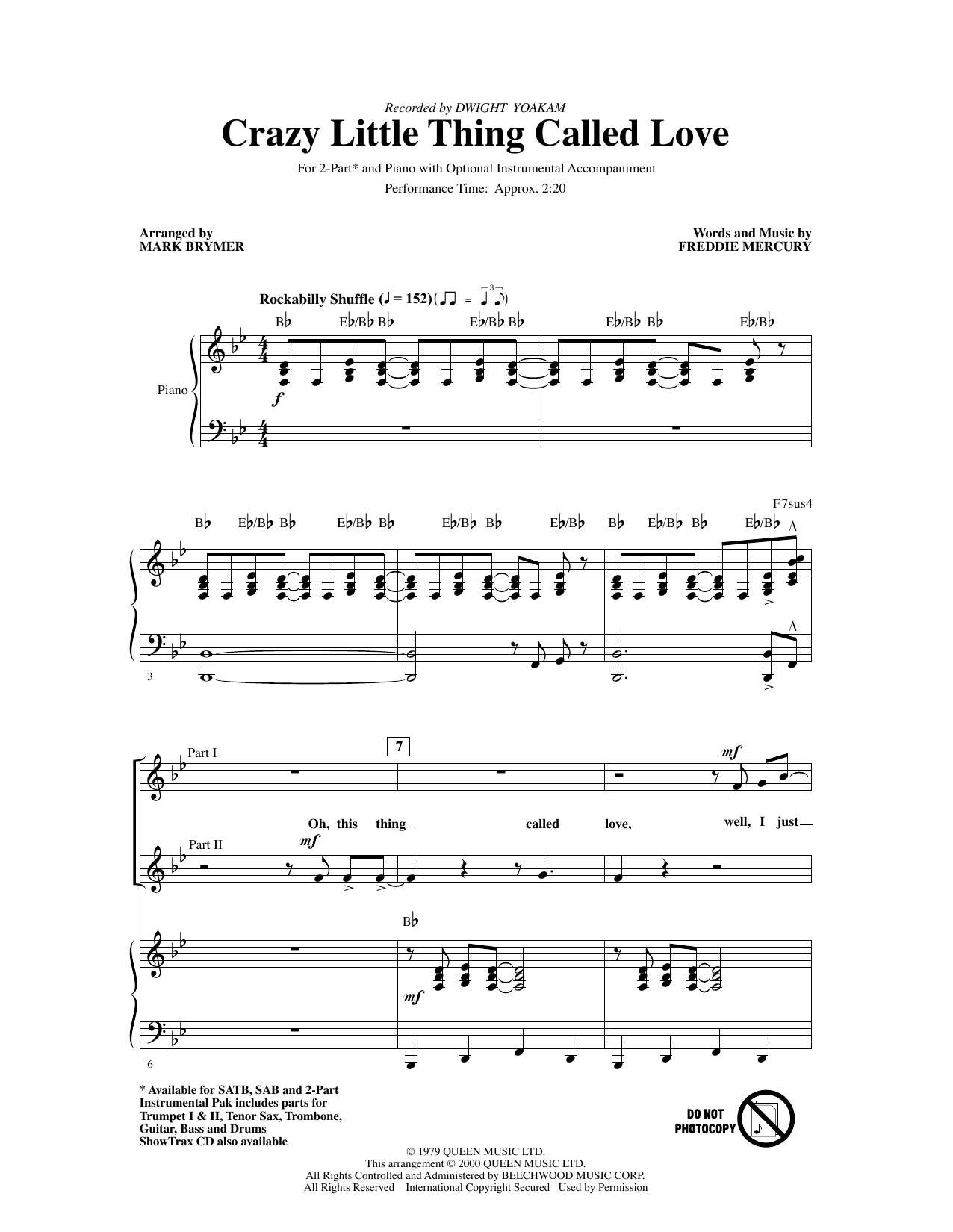 Download Dwight Yoakam Crazy Little Thing Called Love (arr. Ma Sheet Music