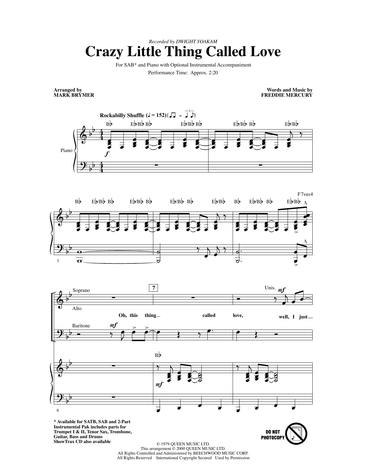Download Dwight Yoakam Crazy Little Thing Called Love (arr. Ma Sheet Music