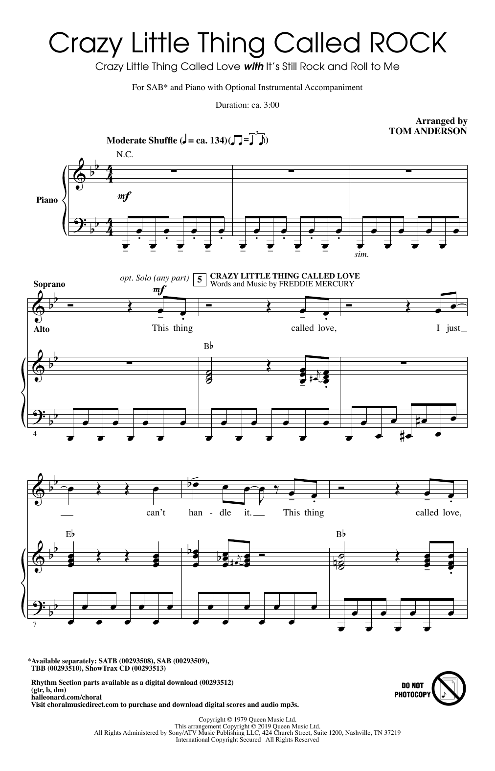 Download Queen & Billy Joel Crazy Little Thing Called ROCK (arr. To Sheet Music