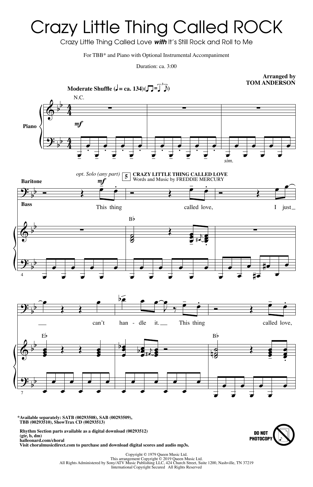 Download Queen & Billy Joel Crazy Little Thing Called ROCK (arr. To Sheet Music