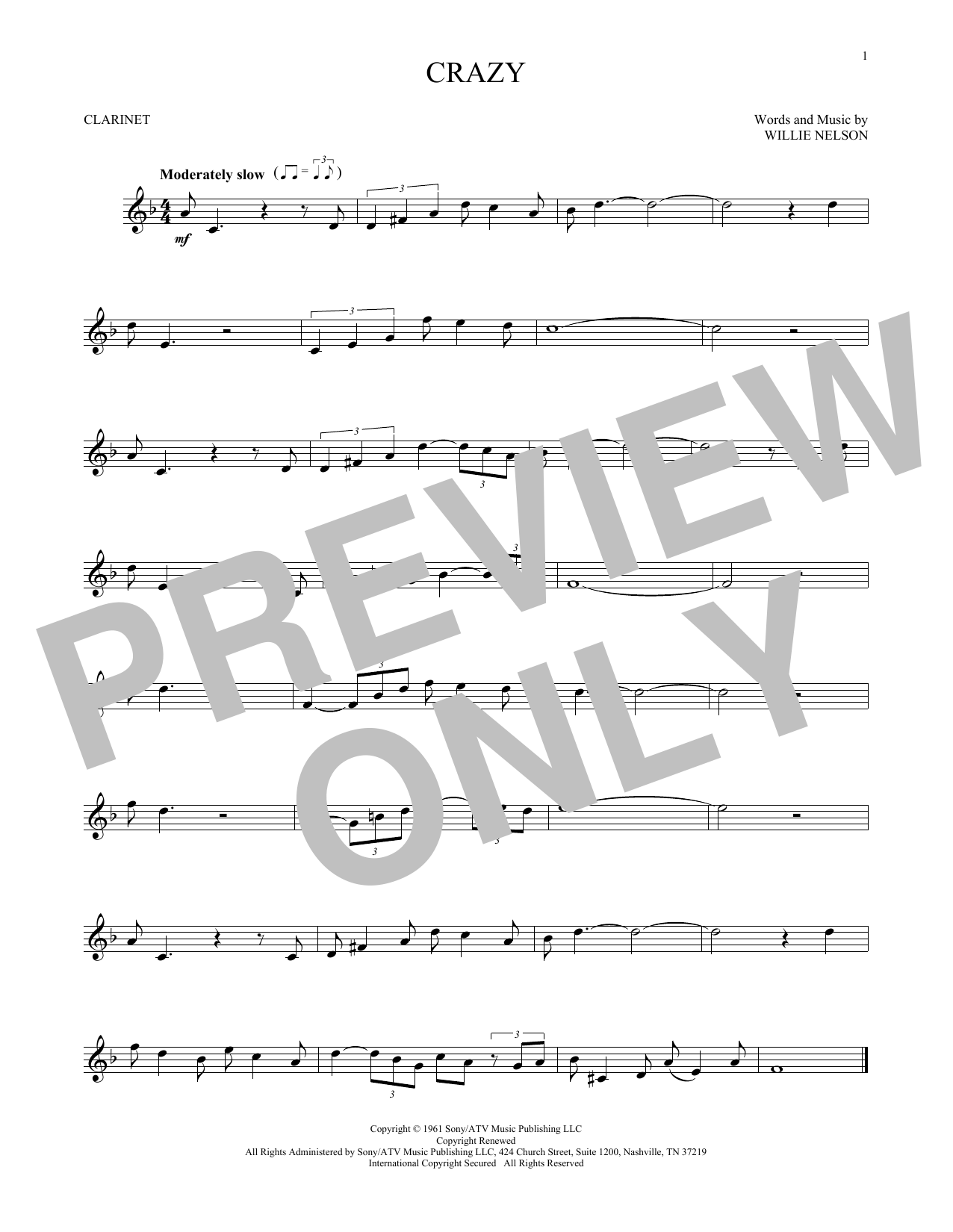 Download Patsy Cline Crazy Sheet Music