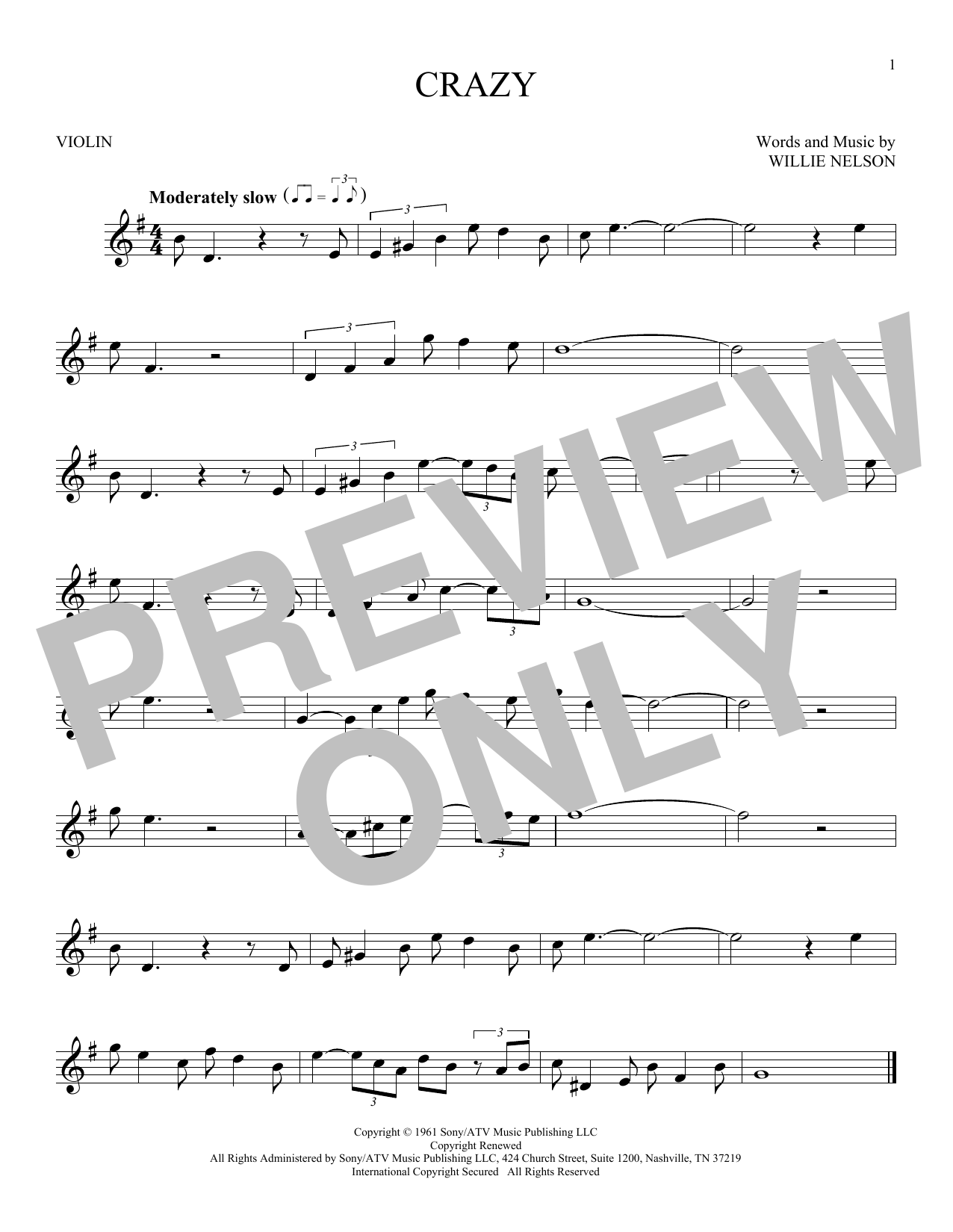 Download Willie Nelson Crazy Sheet Music