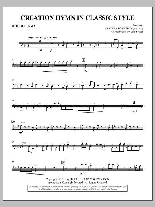 Download Heather Sorenson Creation Hymn In Classic Style - Double Sheet Music