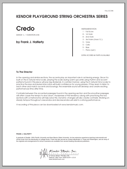Download Halferty Credo - Full Score Sheet Music