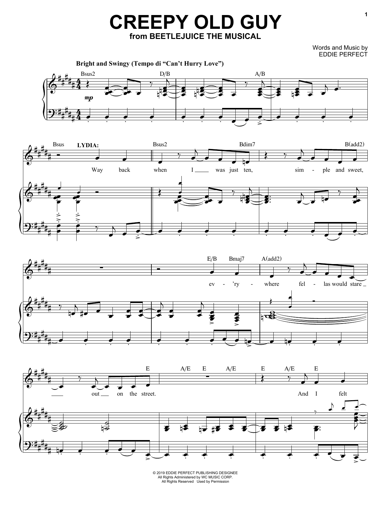Download Eddie Perfect Creepy Old Guy (from Beetlejuice The Mu Sheet Music