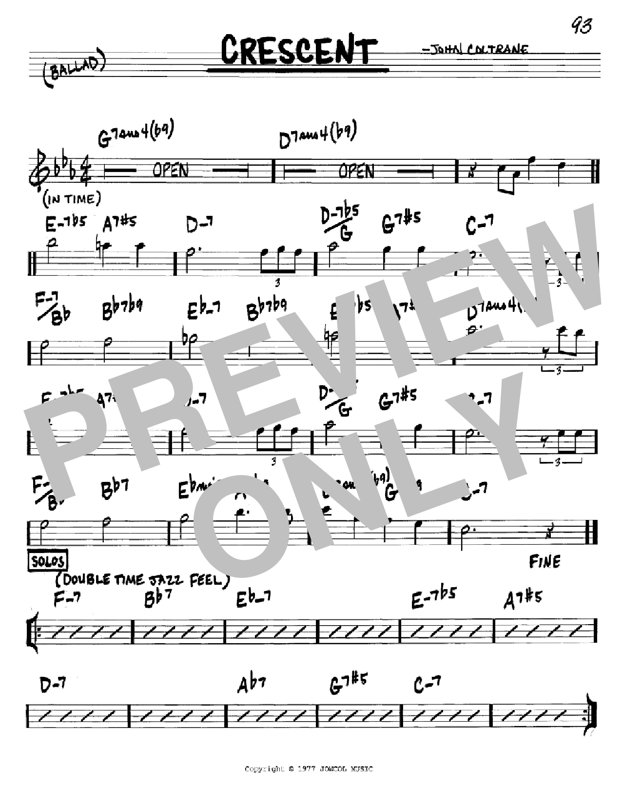 Download John Coltrane Crescent Sheet Music