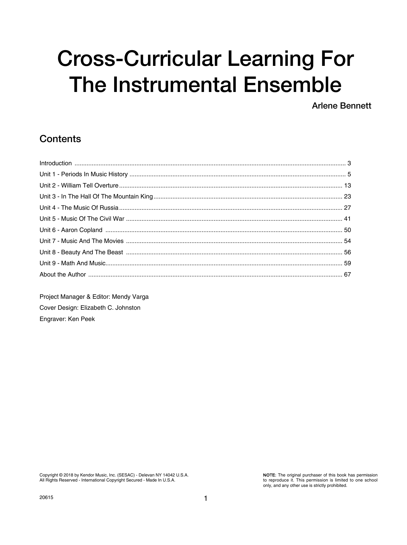 Download Annette Bennett Cross-curricular Learning For The Instr Sheet Music