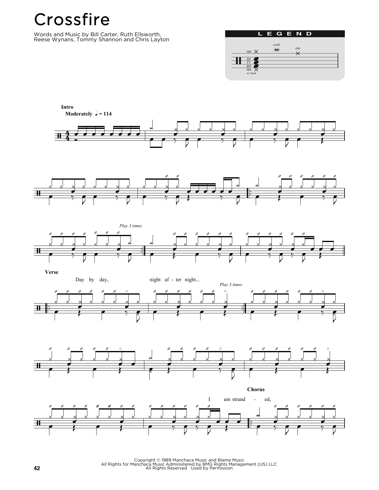 Download Stevie Ray Vaughan Crossfire Sheet Music