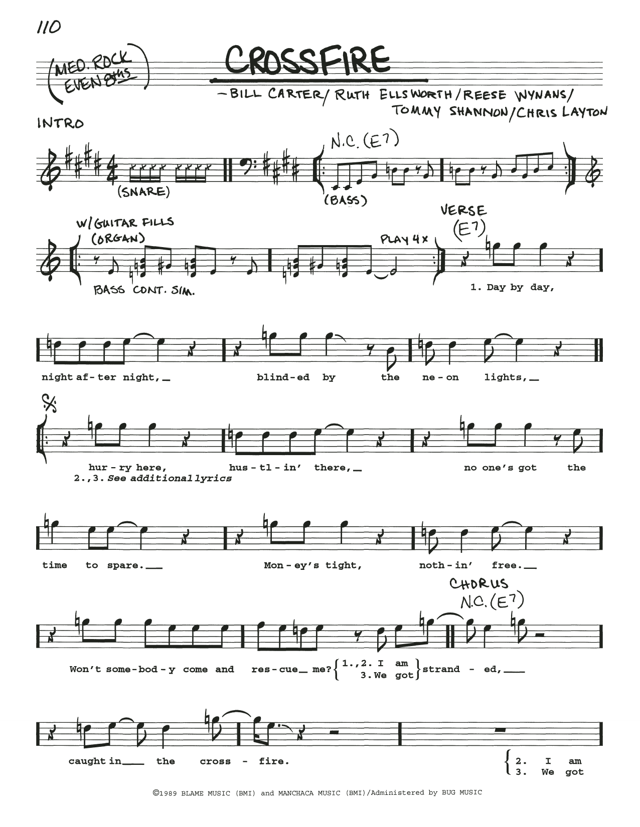 Download Stevie Ray Vaughan Crossfire Sheet Music