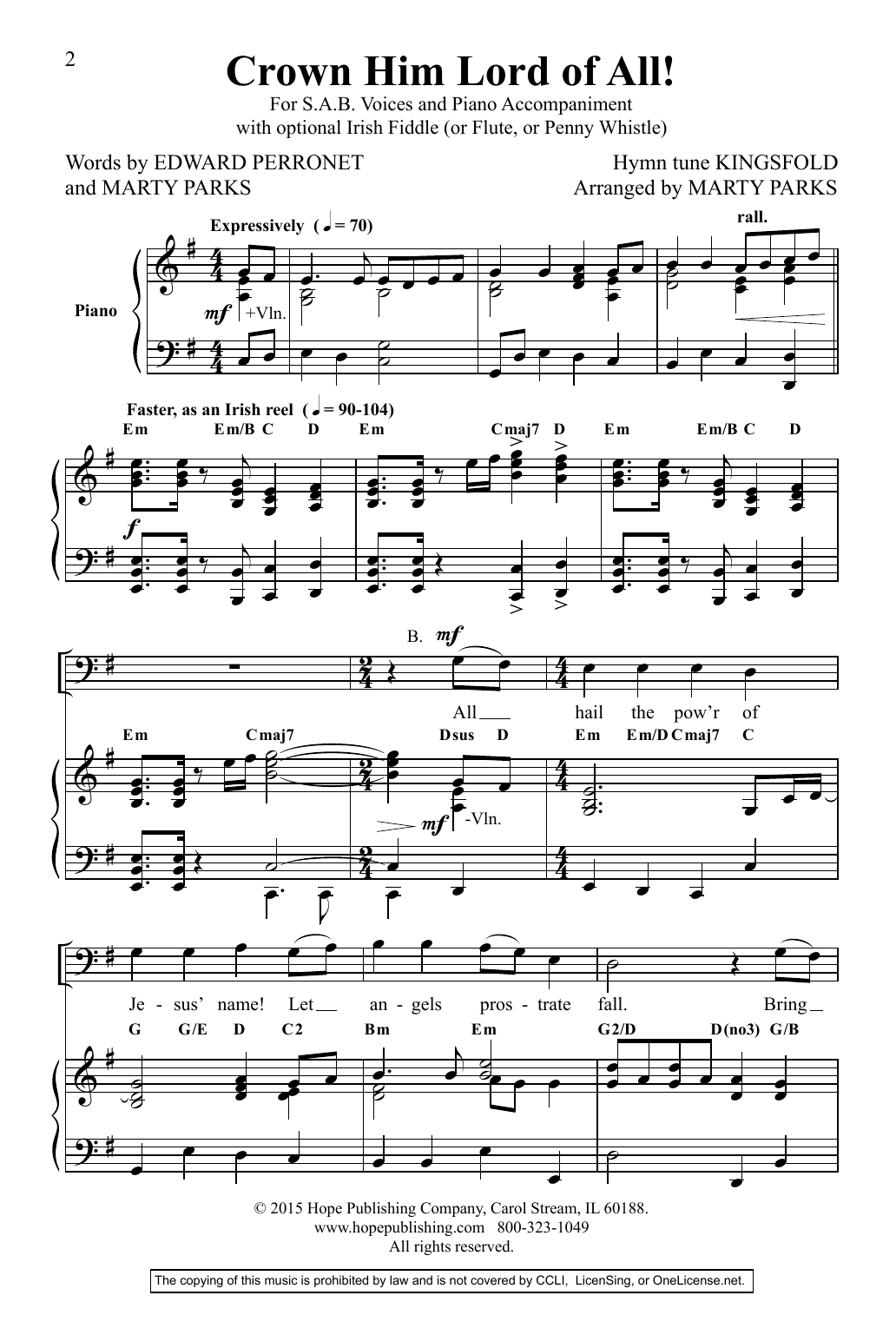 Download Marty Parks Crown Him Lord Of All! Sheet Music