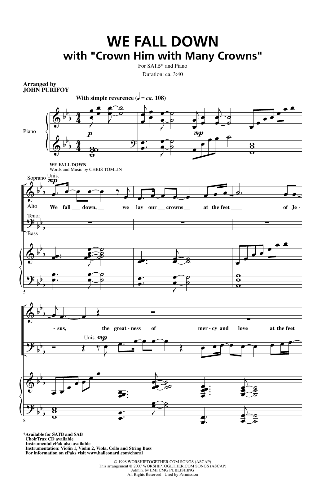Download John Purifoy Crown Him With Many Crowns Sheet Music