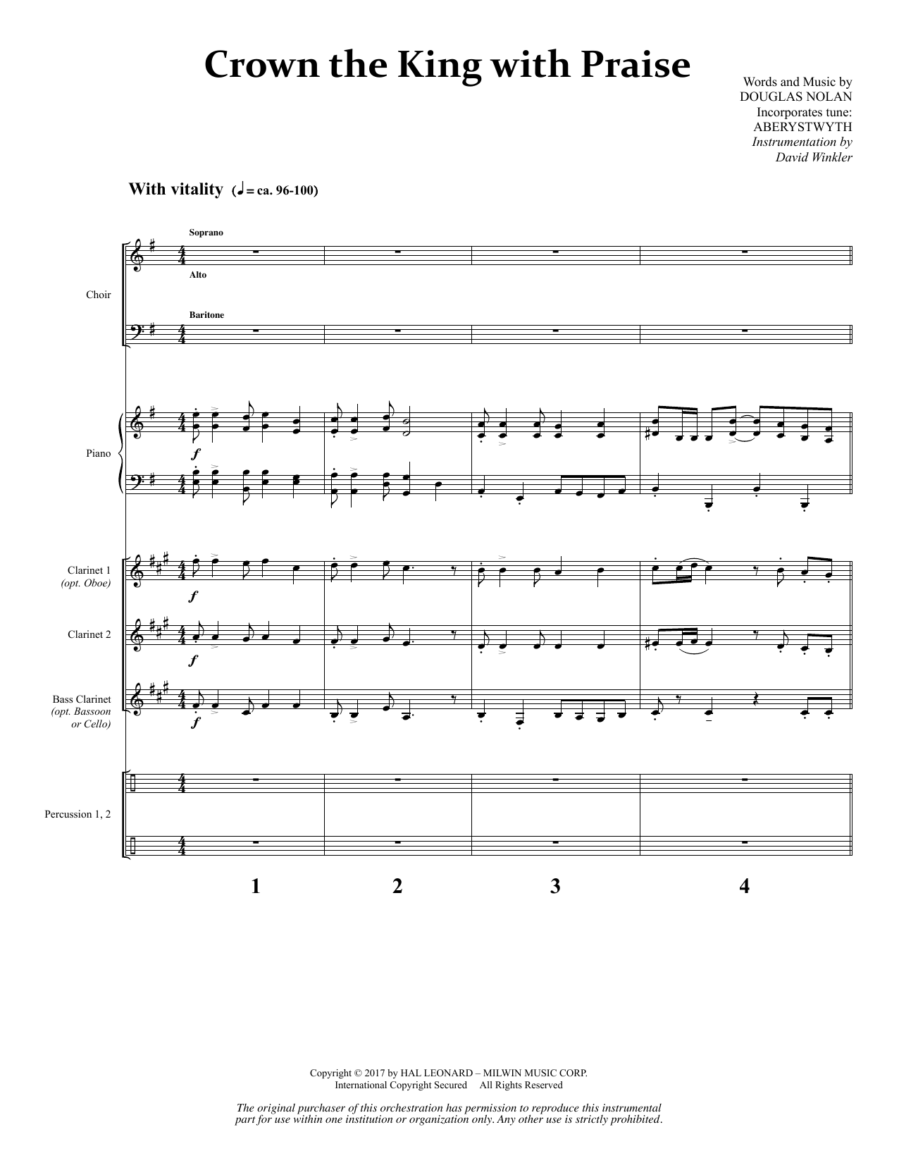 Download Douglas Nolan Crown the King with Praise - Full Score Sheet Music