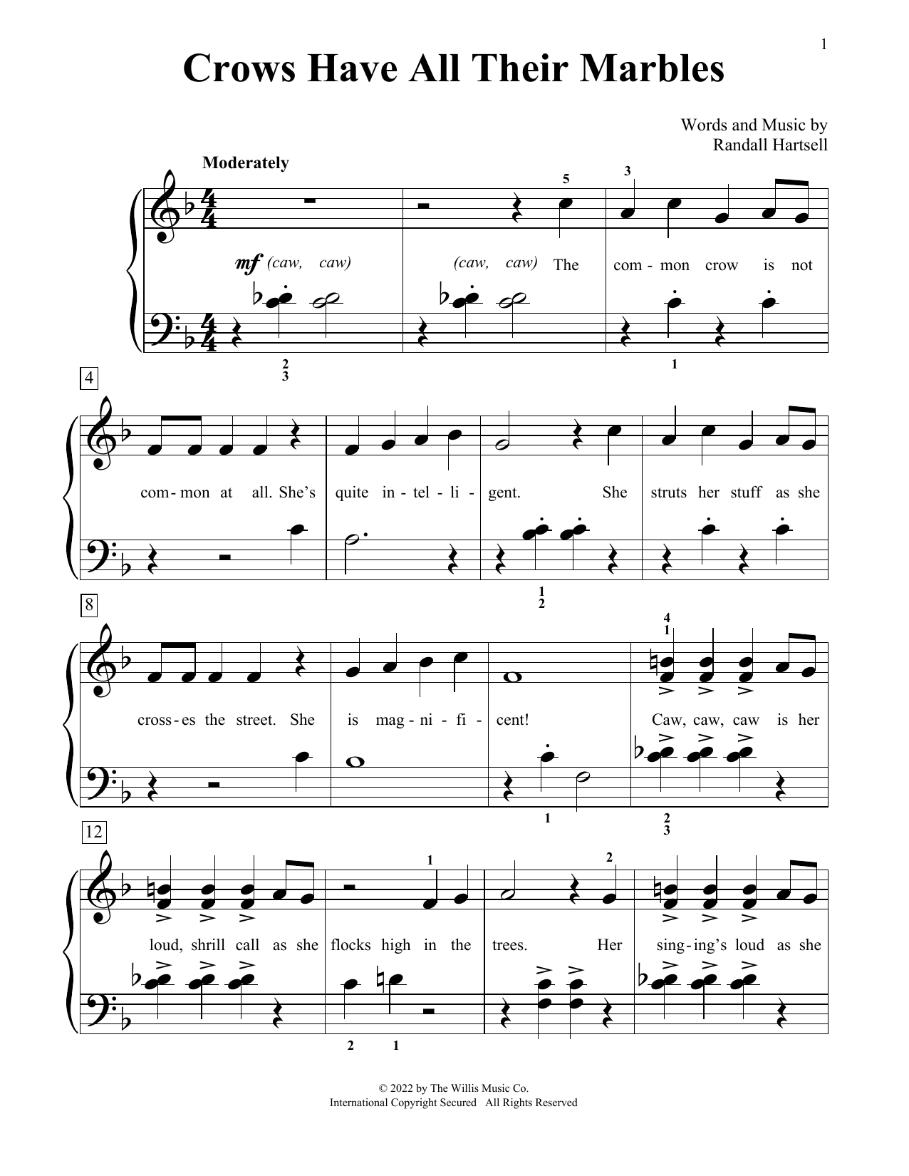 Download Randall Hartsell Crows Have All Their Marbles Sheet Music
