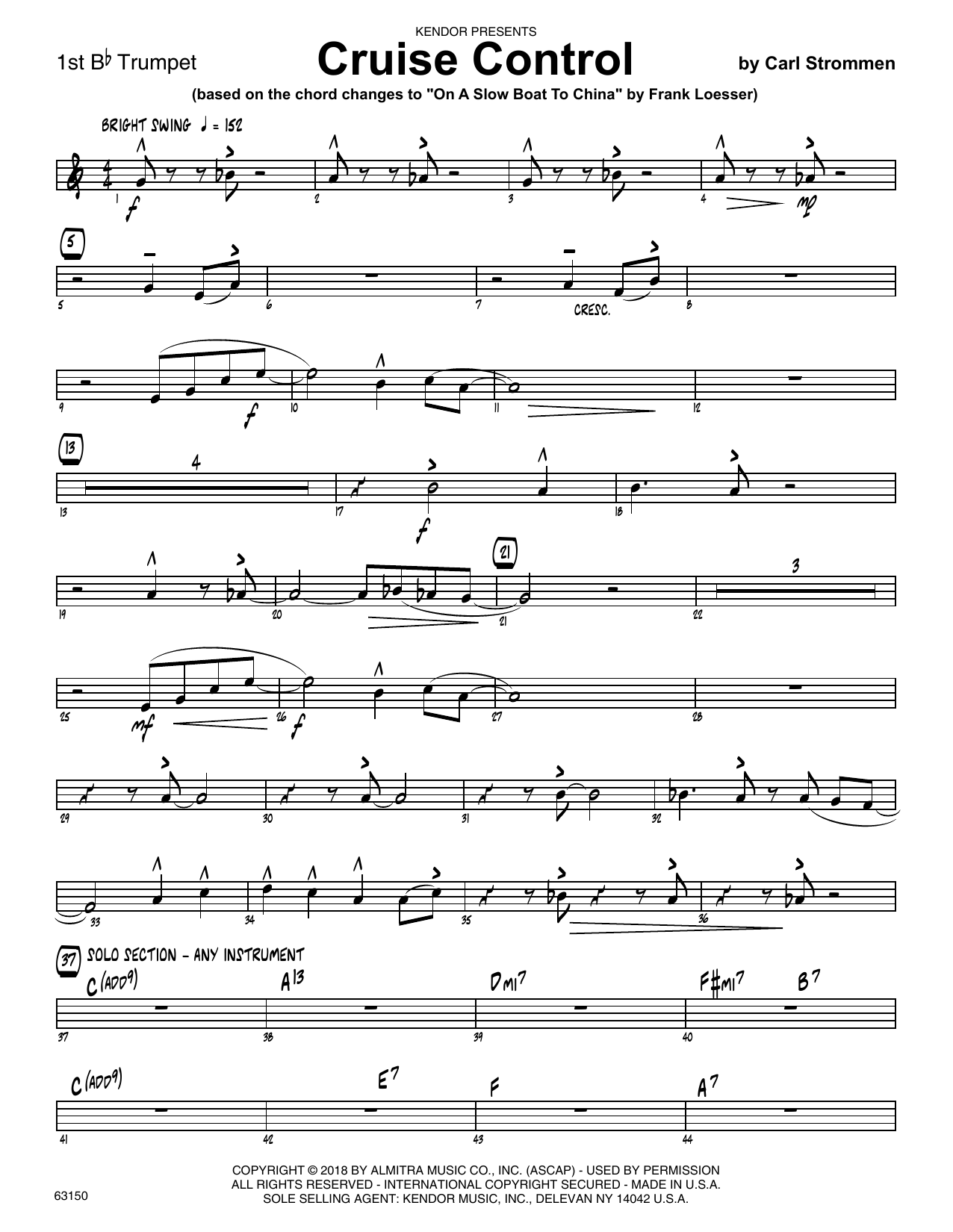 Download Carl Strommen Cruise Control - 1st Bb Trumpet Sheet Music