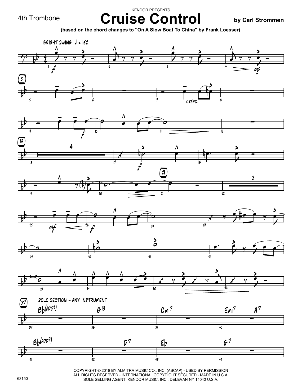 Download Carl Strommen Cruise Control - 4th Trombone Sheet Music