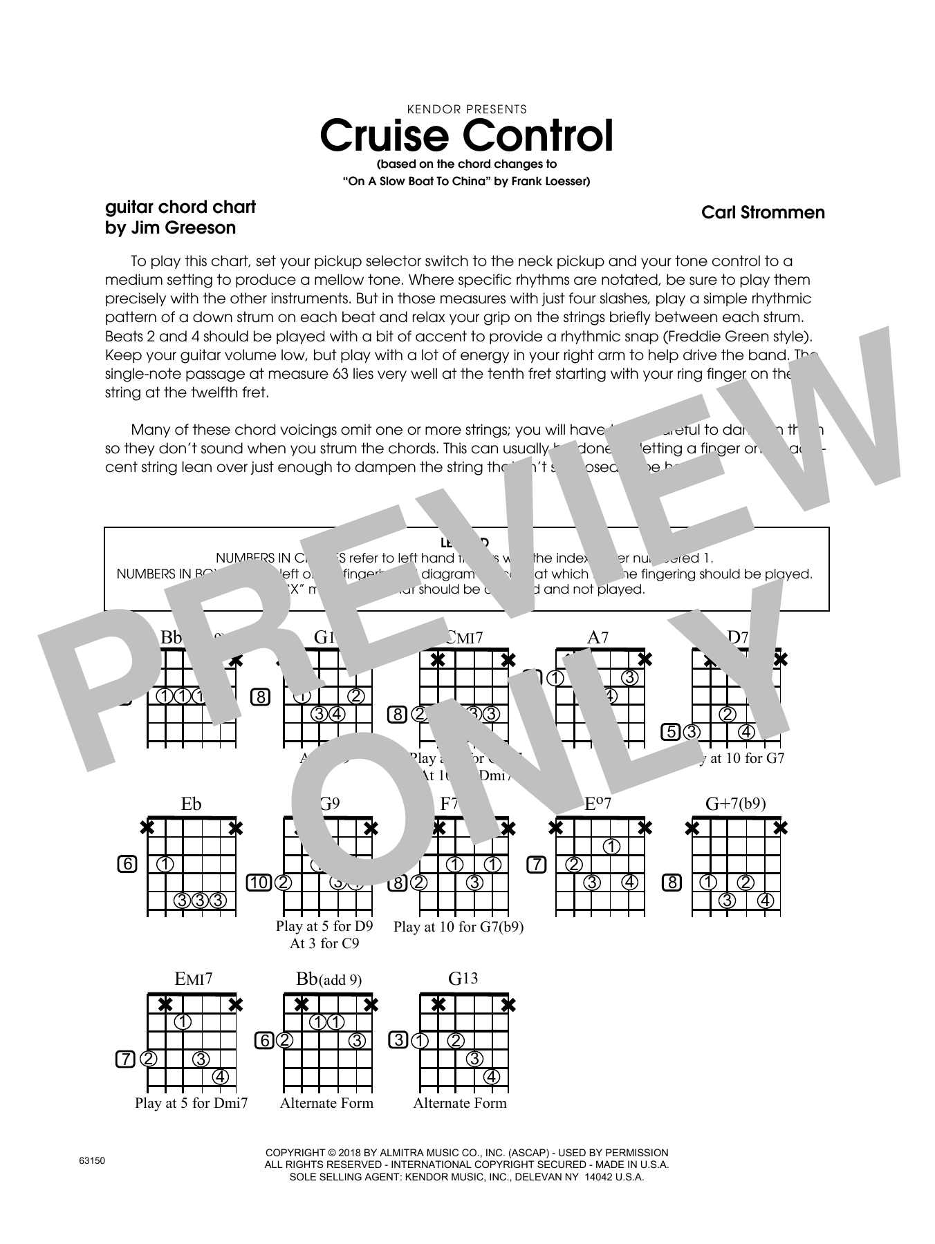 Download Carl Strommen Cruise Control - Guitar Chord Chart Sheet Music