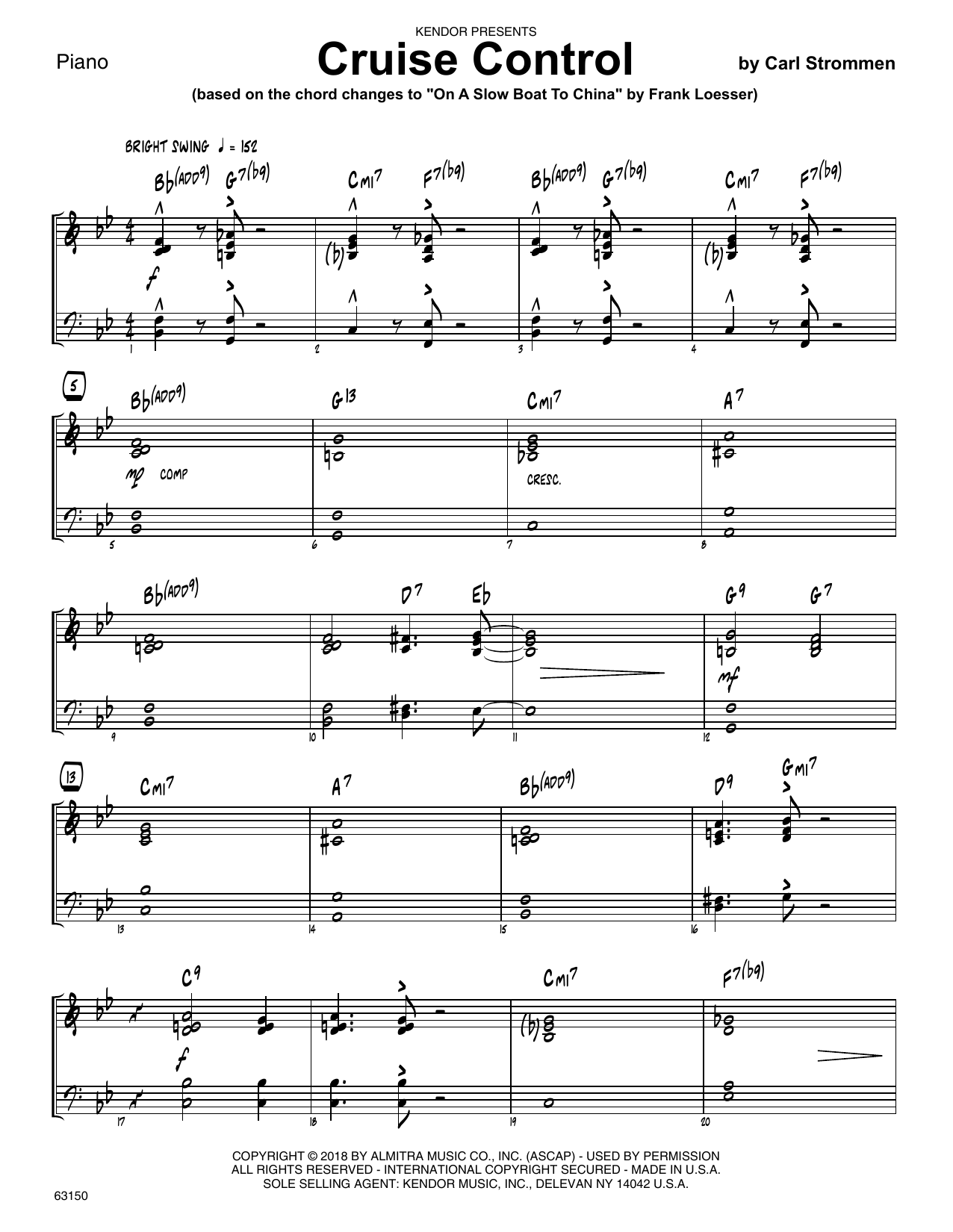 Download Carl Strommen Cruise Control - Piano Sheet Music