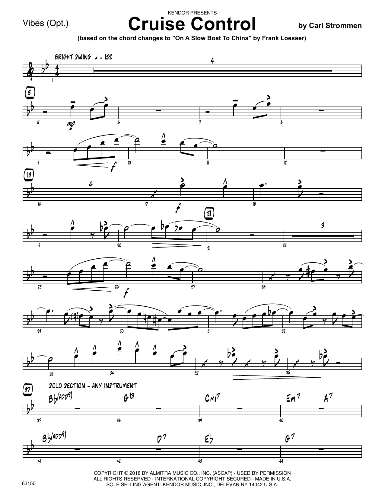Download Carl Strommen Cruise Control - Vibes Sheet Music