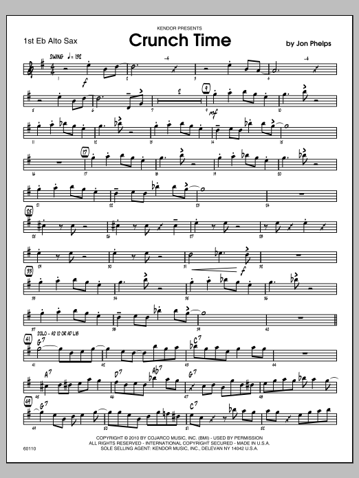 Download Phelps Crunch Time - Alto Sax 1 Sheet Music