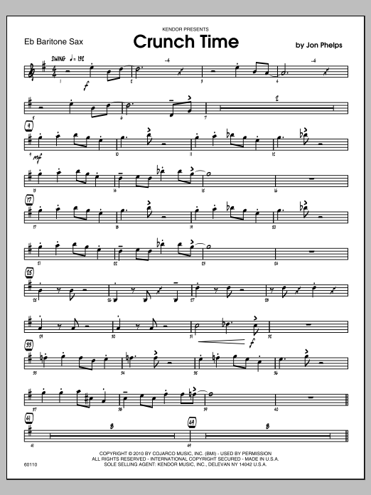 Download Phelps Crunch Time - Baritone Sax Sheet Music