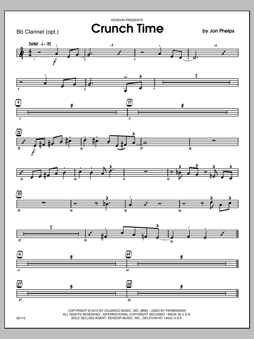 Download Phelps Crunch Time - Bb Clarinet Sheet Music