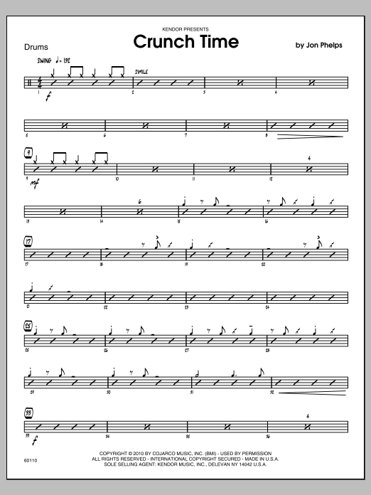 Download Phelps Crunch Time - Drums Sheet Music