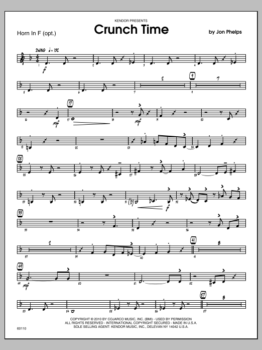 Download Phelps Crunch Time - Horn in F Sheet Music