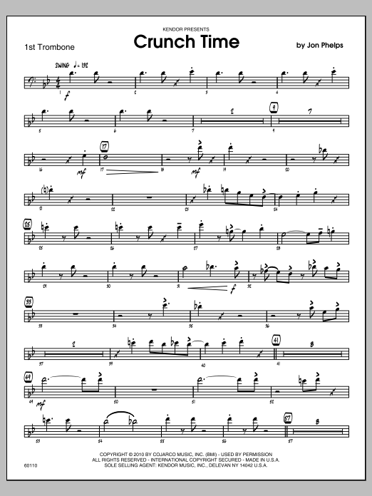 Download Phelps Crunch Time - Trombone 1 Sheet Music