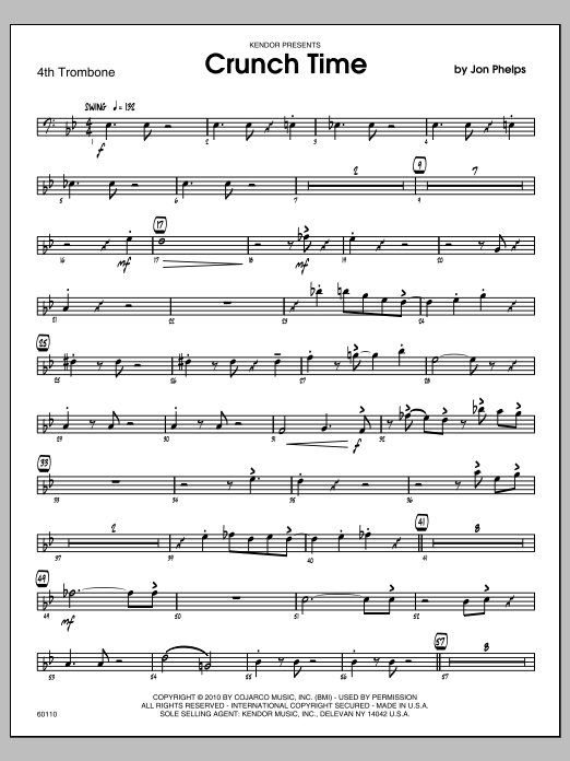 Download Phelps Crunch Time - Trombone 4 Sheet Music