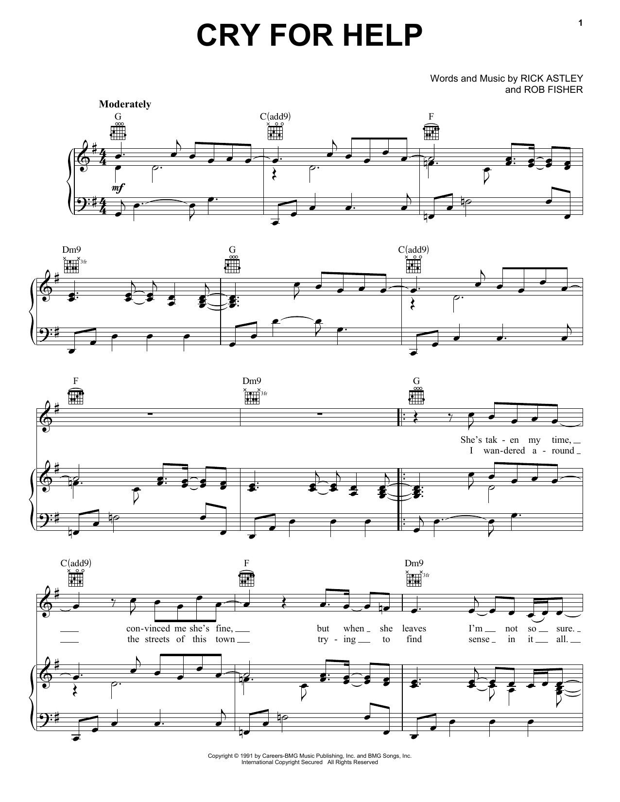 Download Rick Astley Cry For Help Sheet Music